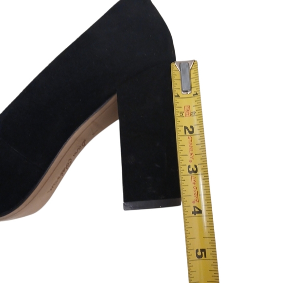 Sam Edelman Stillson Black Suede Leather Pumps Sz 7 Block Heel Office Chic Glam - Picture 12 of 16